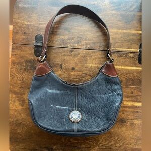 Dooney & Bourke Navy and Brown Shoulder Bag